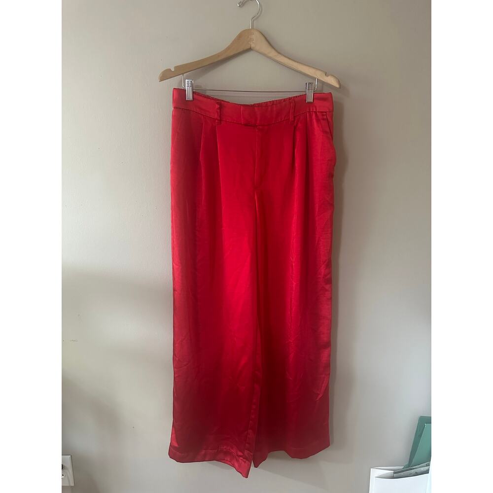 A New Day Red Satin Trousers Size 12 - Picture 2 of 8